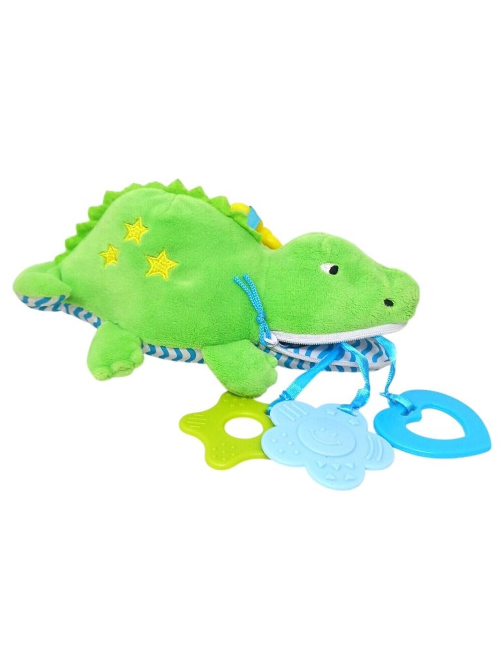 Manhattan Toy Gabby Gator Plush Baby Teether  W/ Crinkle Sounds 9" #D-43